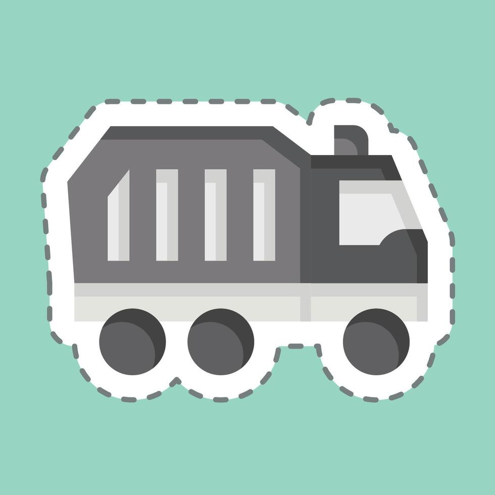 pegatina línea cortar residuos gestión. relacionado a reciclaje símbolo. sencillo diseño ilustración vector