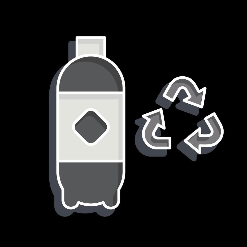 Icon Plastic Recycling. related to Recycling symbol. glossy style. simple design illustration vector