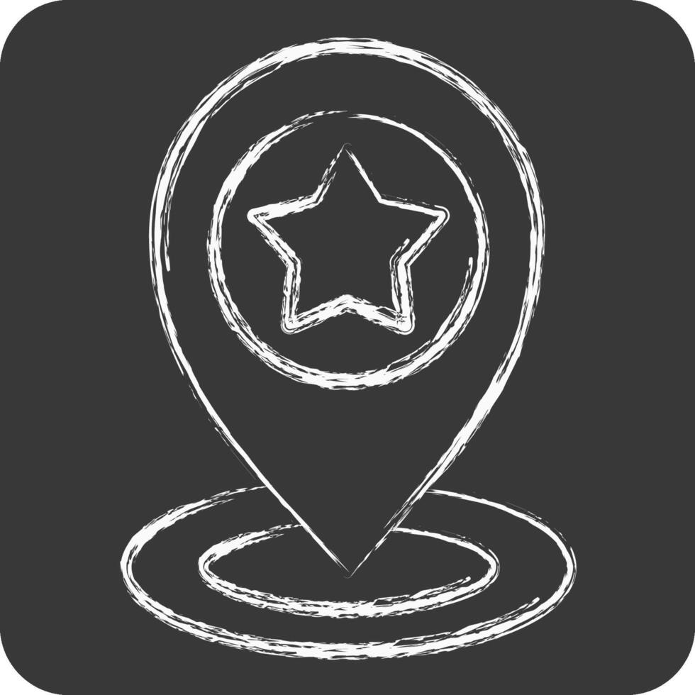 Icon Pin Point. related to Navigation symbol. chalk Style. simple design illustration vector