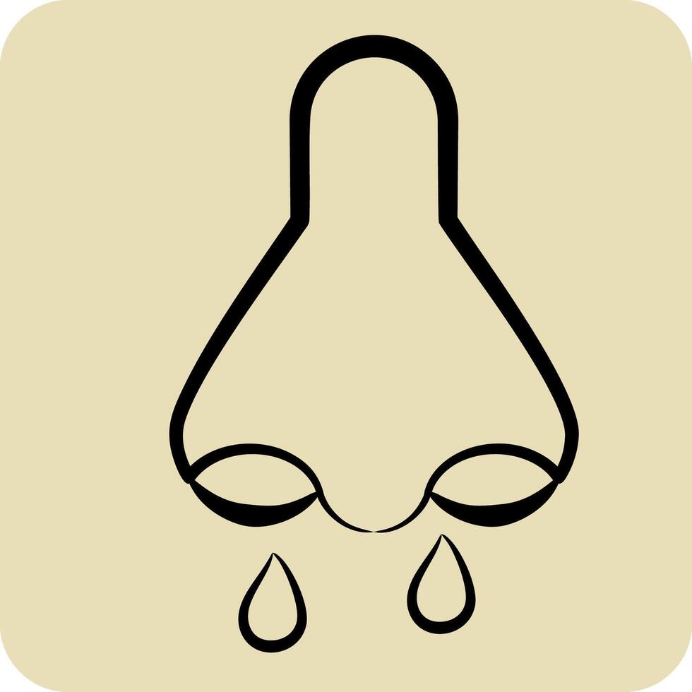 Icon Rhinology. related to Medical Specialties symbol. hand drawn style. simple design illustration vector