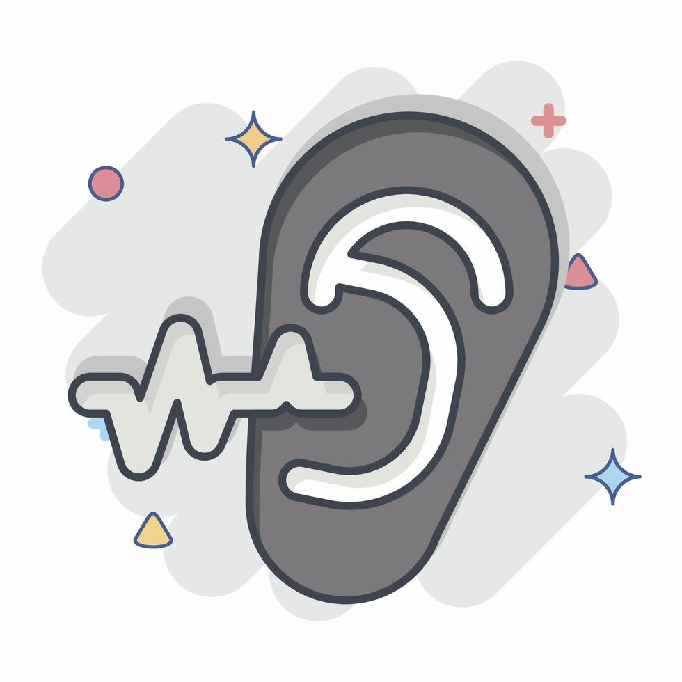 Icon Ear Examination. related to Medical Specialties symbol. comic style. simple design illustration vector