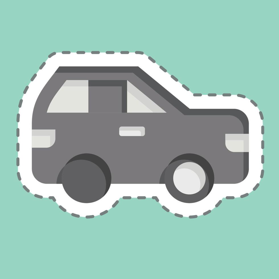 Sticker line cut Car. related to Navigation symbol. simple design illustration vector