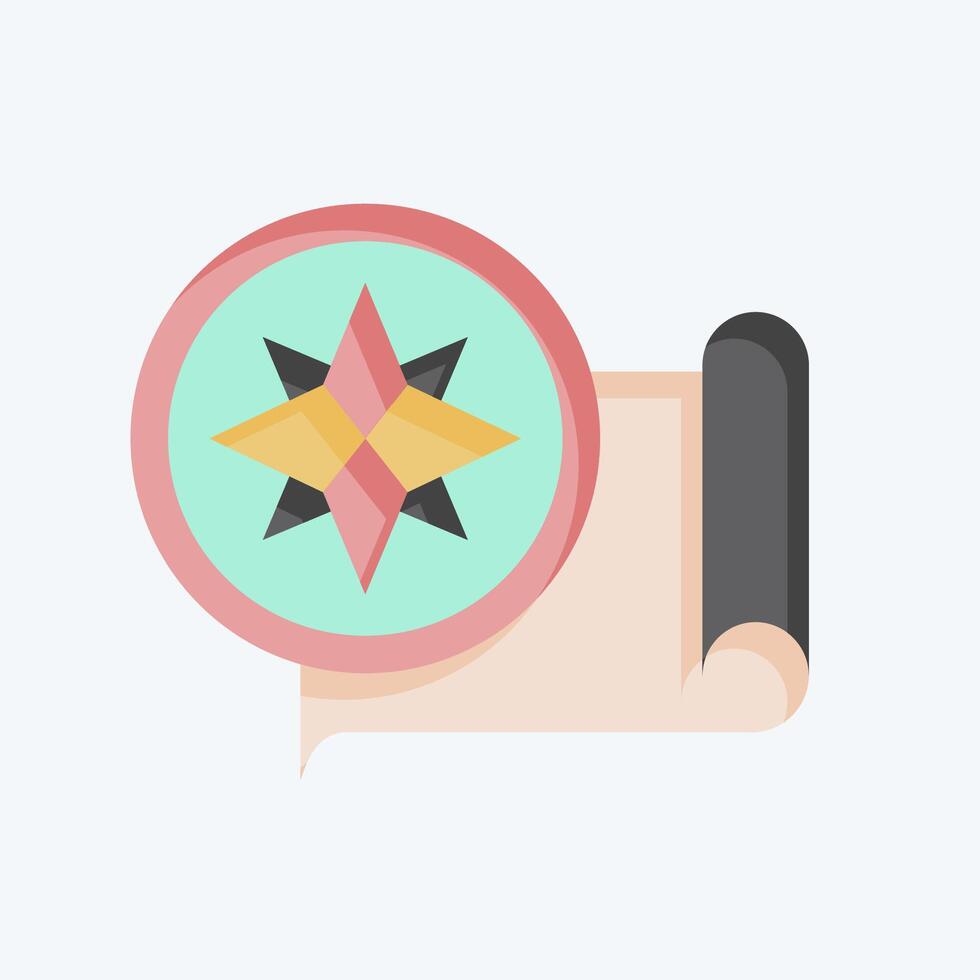 Icon Compass. related to Navigation symbol. flat style. simple design illustration vector