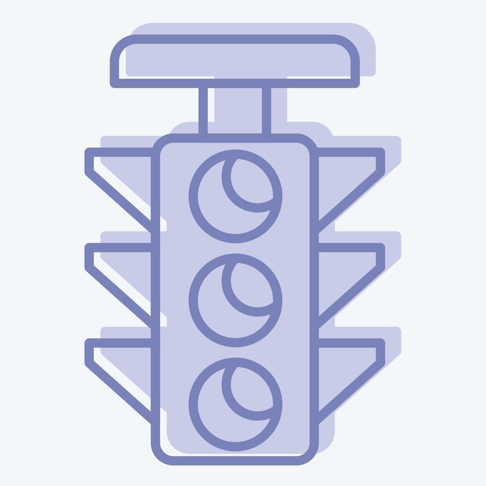 Icon Traffic Light. related to Navigation symbol. two tone style. simple design illustration vector