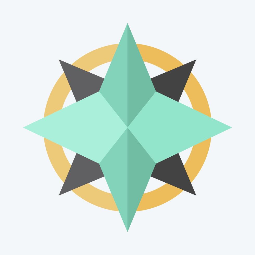 Icon Wind Rose. related to Navigation symbol. flat style. simple design illustration vector