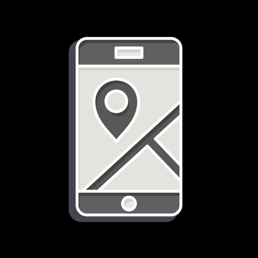 icono móvil GPS. relacionado a navegación símbolo. lustroso estilo. sencillo diseño ilustración vector