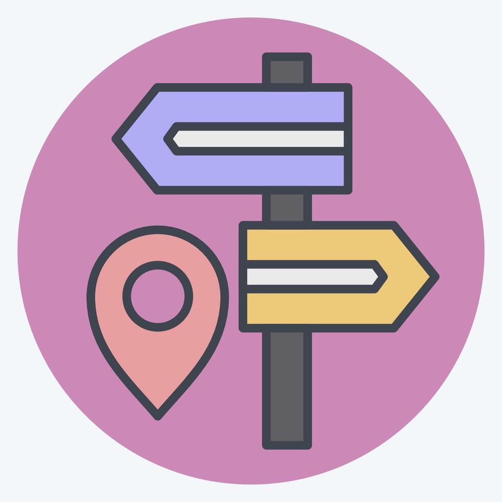 Icon Destination. related to Navigation symbol. color mate style. simple design illustration vector