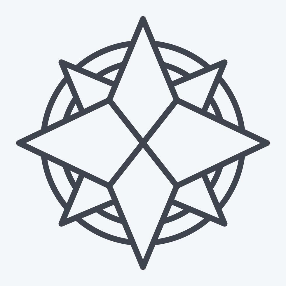 Icon Wind Rose. related to Navigation symbol. line style. simple design illustration vector