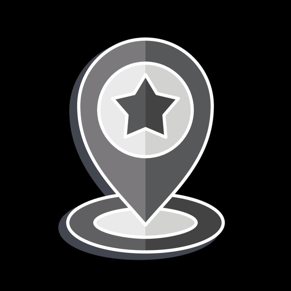 Icon Pin Point. related to Navigation symbol. glossy style. simple design illustration vector