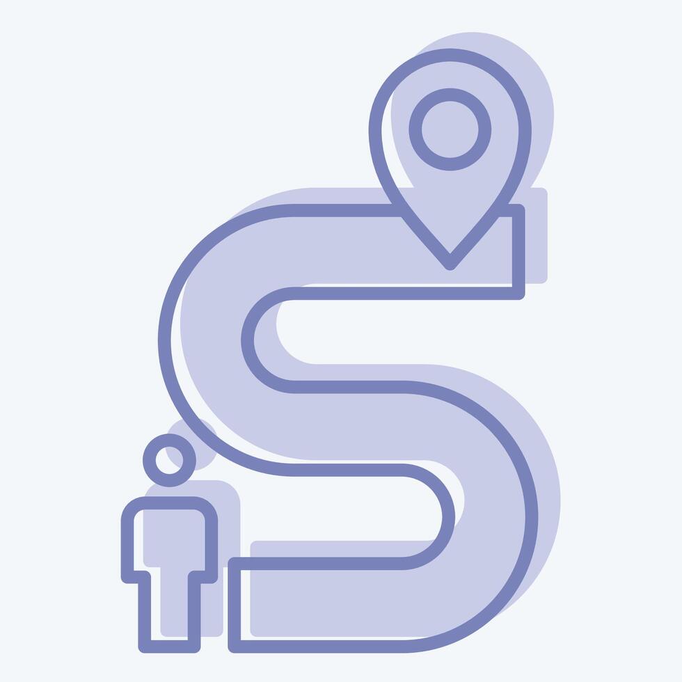 Icon Destination 2. related to Navigation symbol. two tone style. simple design illustration vector