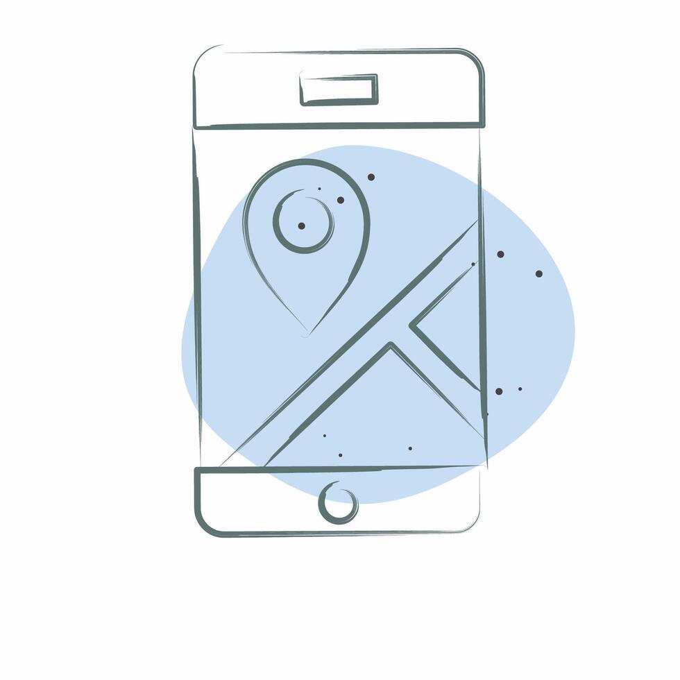 Icon Mobile Gps. related to Navigation symbol. Color Spot Style. simple design illustration vector