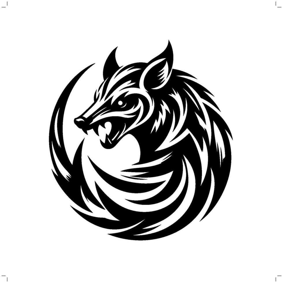 numbat in modern tribal tattoo, abstract line art of animals, minimalist contour. vector