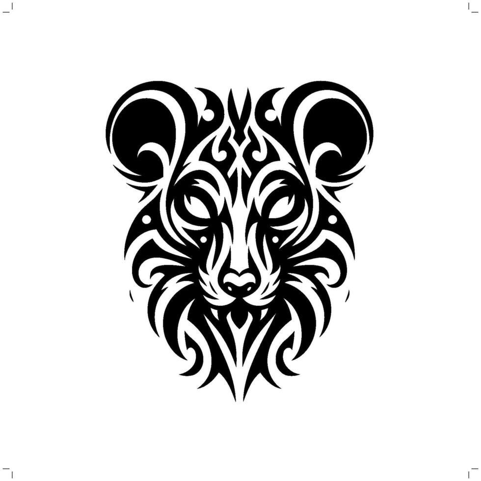 rat , mouse in modern tribal tattoo, abstract line art of animals, minimalist contour. vector