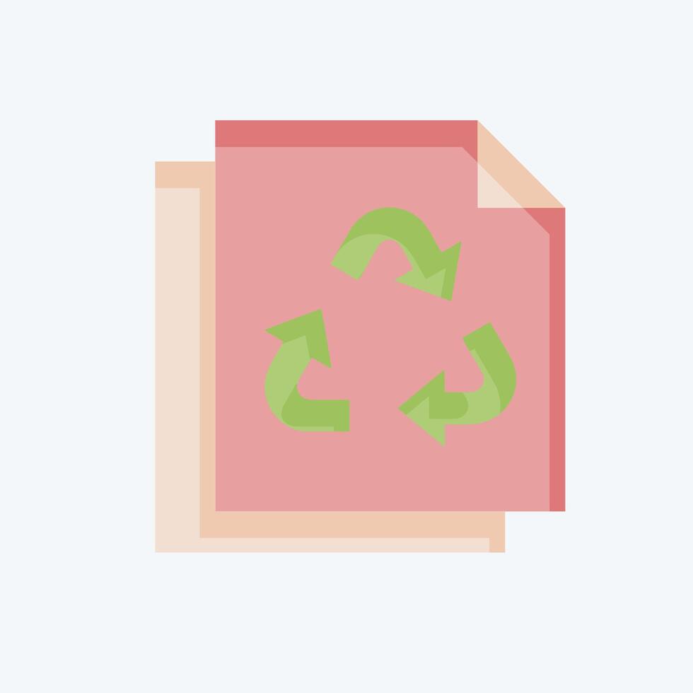 Icon Paper Recycling. related to Recycling symbol. flat style. simple design illustration vector