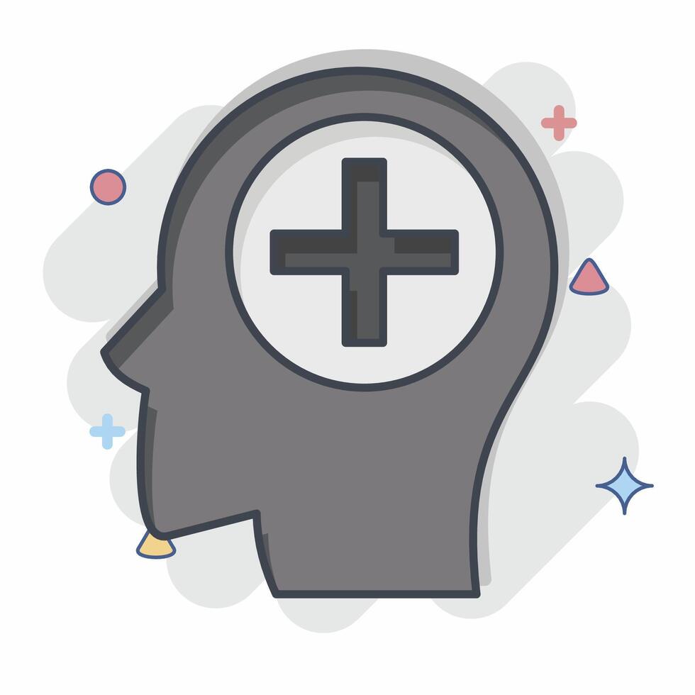 Icon Psychiatry. related to Medical Specialties symbol. comic style. simple design illustration vector