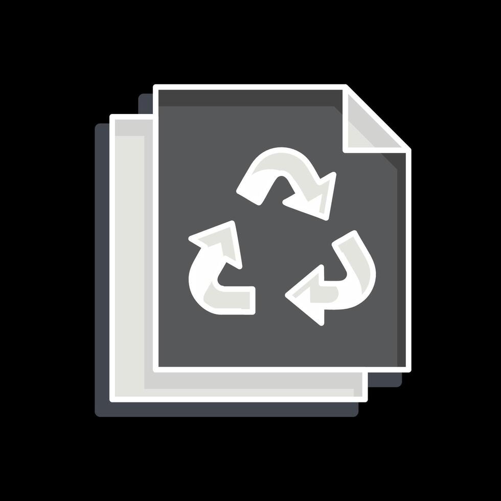 Icon Paper Recycling. related to Recycling symbol. glossy style. simple design illustration vector