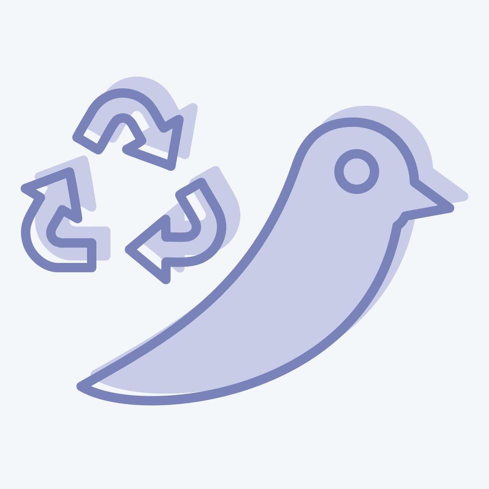 Icon Go Green. related to Recycling symbol. two tone style. simple design illustration vector