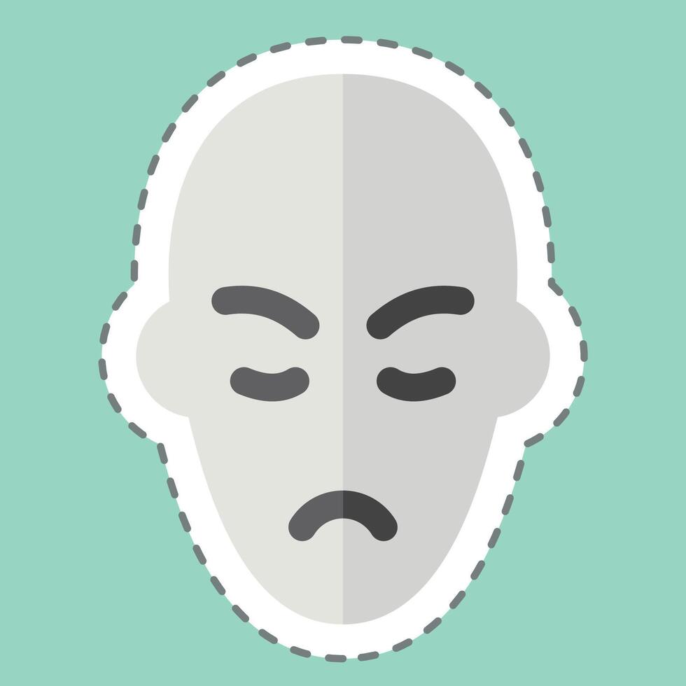 Sticker line cut Facial Plastic Surgery. related to Medical Specialties symbol. simple design illustration vector