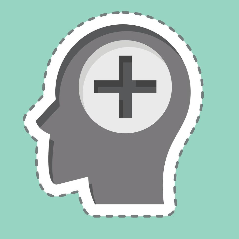 Sticker line cut Psychiatry. related to Medical Specialties symbol. simple design illustration vector