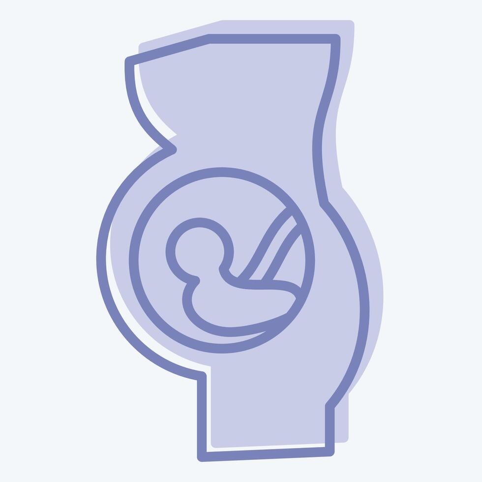 Icon Pregnancy. related to Medical Specialties symbol. two tone style. simple design illustration vector
