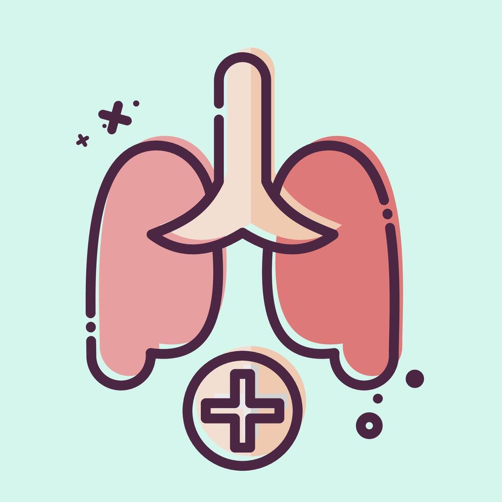 Icon Pulmonology 2. related to Medical Specialties symbol. MBE style. simple design illustration vector
