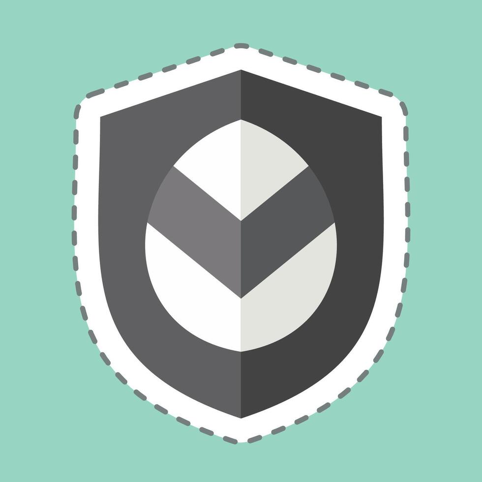 Sticker line cut Eco Care. related to Recycling symbol. simple design illustration vector