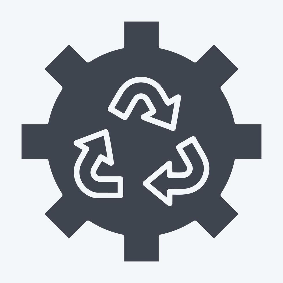 Icon Sustainable Technology. related to Recycling symbol. glyph style. simple design illustration vector