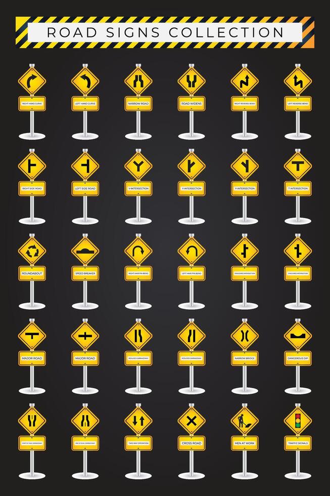 road or traffic sign collection vector