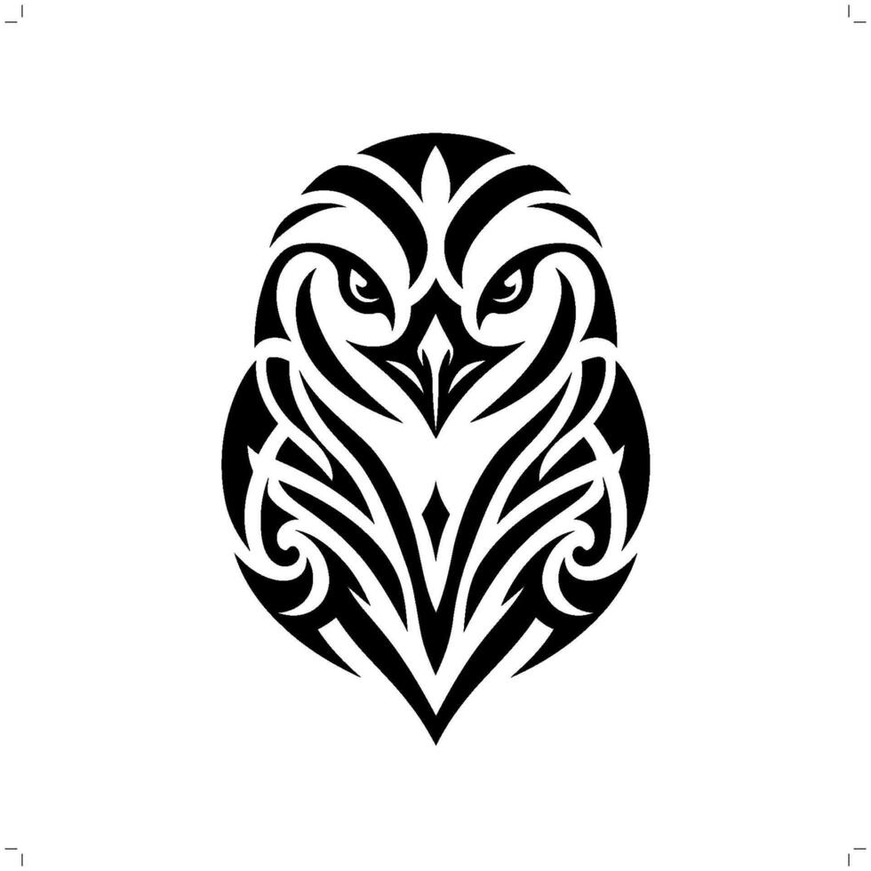 Penguin in modern tribal tattoo, abstract line art of animals, minimalist contour. vector