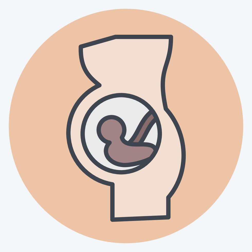 Icon Pregnancy. related to Medical Specialties symbol. color mate style. simple design illustration vector