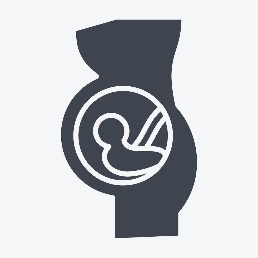 Icon Pregnancy. related to Medical Specialties symbol. glyph style. simple design illustration vector