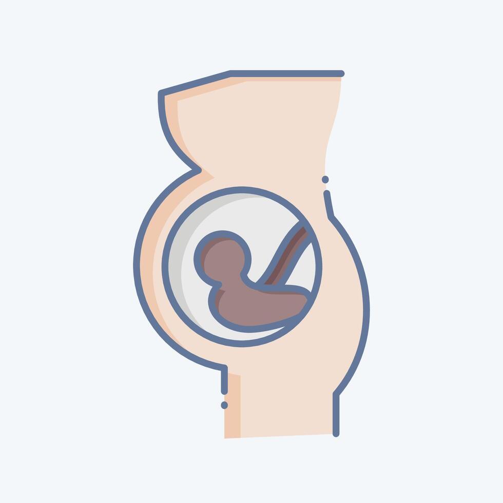 Icon Pregnancy. related to Medical Specialties symbol. doodle style. simple design illustration vector