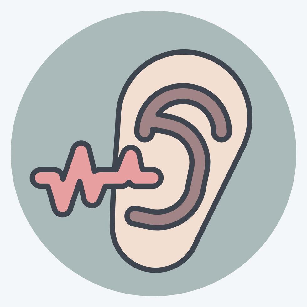 Icon Ear Examination. related to Medical Specialties symbol. color mate style. simple design illustration vector