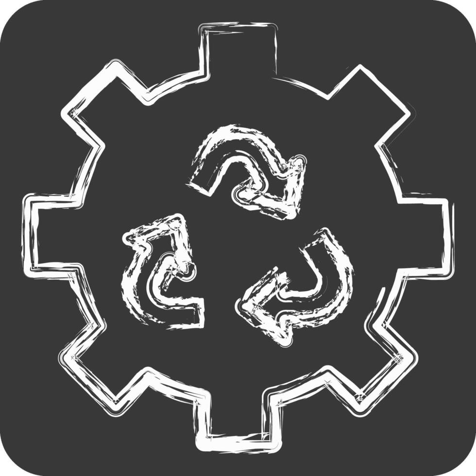 Icon Sustainable Technology. related to Recycling symbol. chalk Style. simple design illustration vector