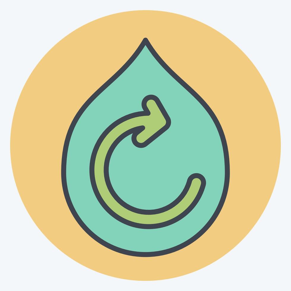 Icon Eco Fuel. related to Recycling symbol. color mate style. simple design illustration vector