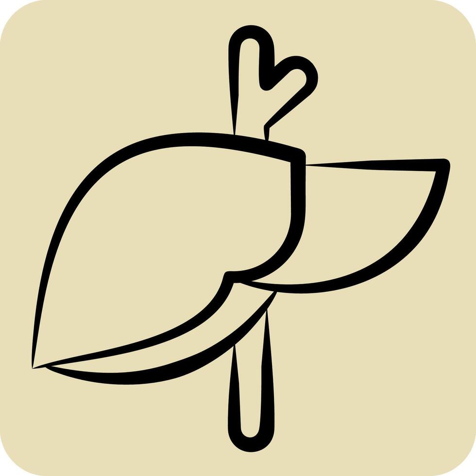 Icon Hepatology. related to Medical Specialties symbol. hand drawn style. simple design illustration vector