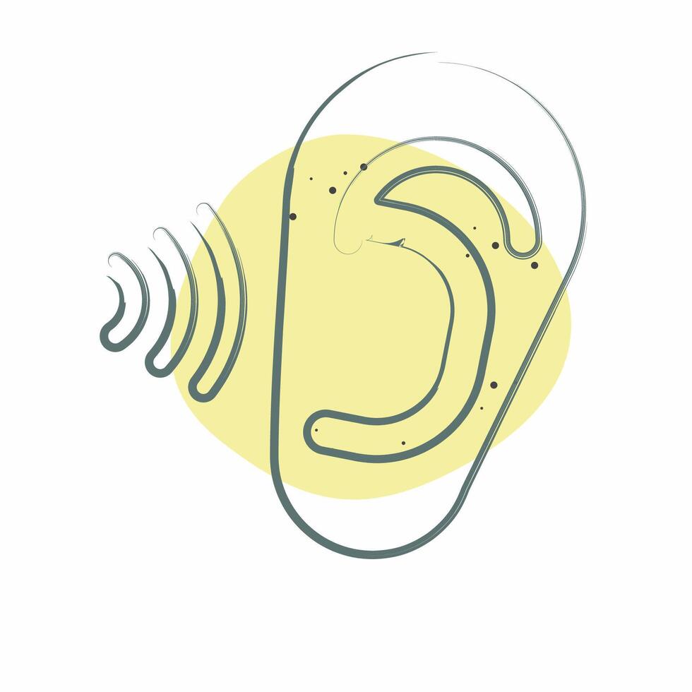 Icon Otology. related to Medical Specialties symbol. Color Spot Style. simple design illustration vector