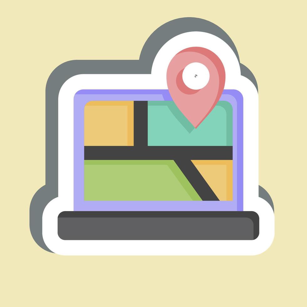 Sticker Map Location. related to Navigation symbol. simple design illustration vector