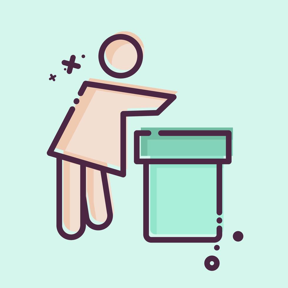 Icon Recycling Center. related to Recycling symbol. MBE style. simple design illustration vector
