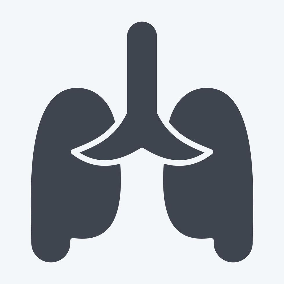 Icon Pulmonology. related to Medical Specialties symbol. glyph style. simple design illustration vector