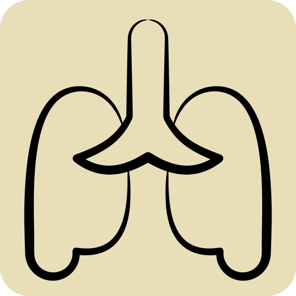 Icon Pulmonology. related to Medical Specialties symbol. hand drawn style. simple design illustration vector