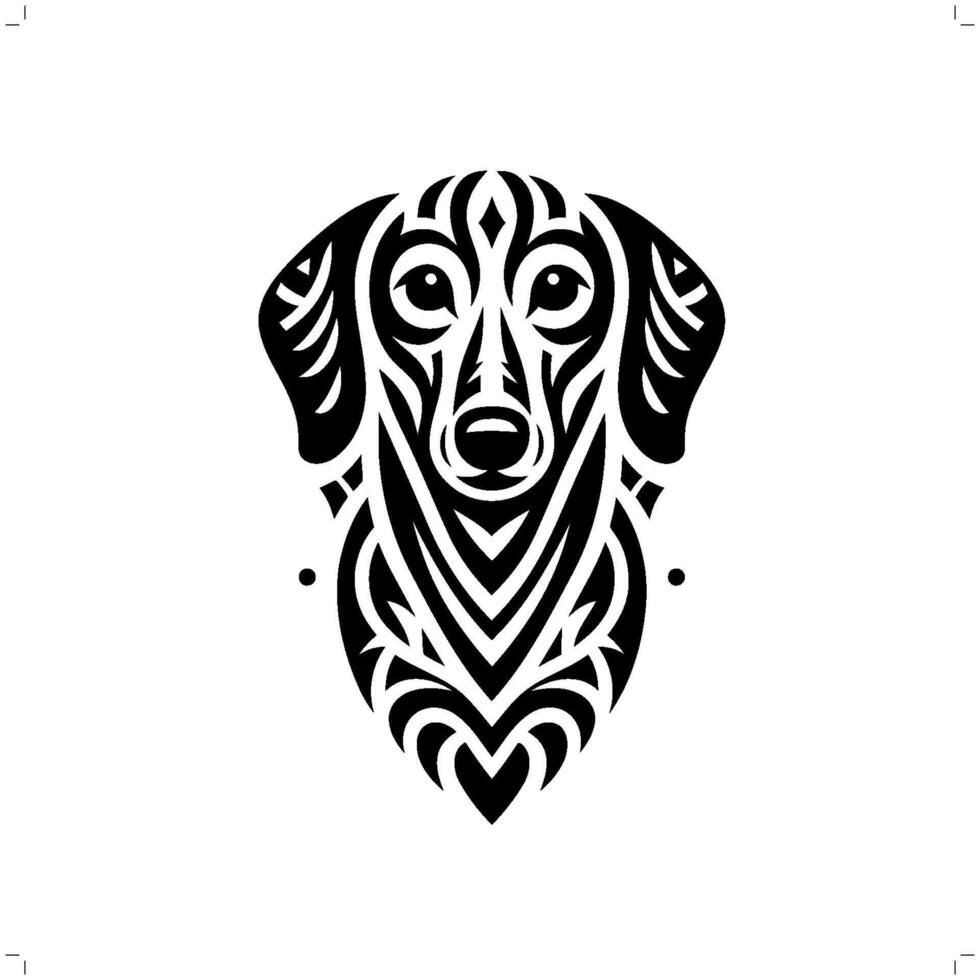 perro tejonero perro en moderno tribal tatuaje, resumen línea Arte de animales, minimalista contorno. vector