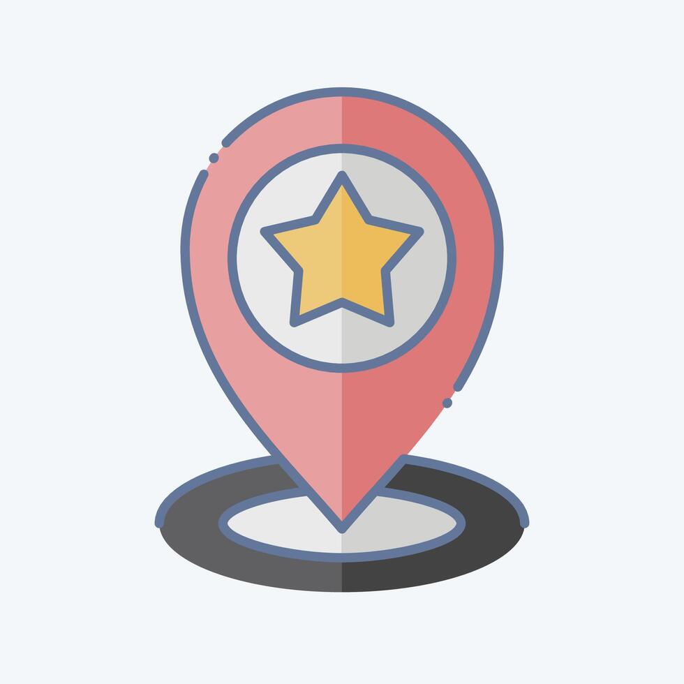 Icon Pin Point. related to Navigation symbol. doodle style. simple design illustration vector