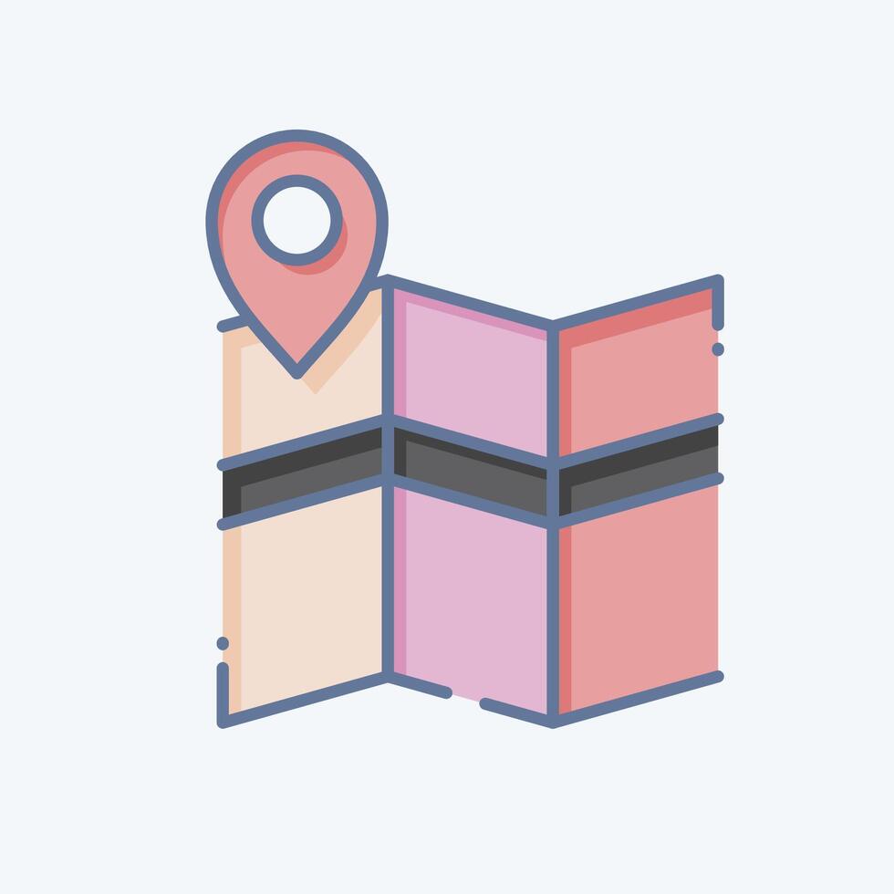 Icon Map Search. related to Navigation symbol. doodle style. simple design illustration vector