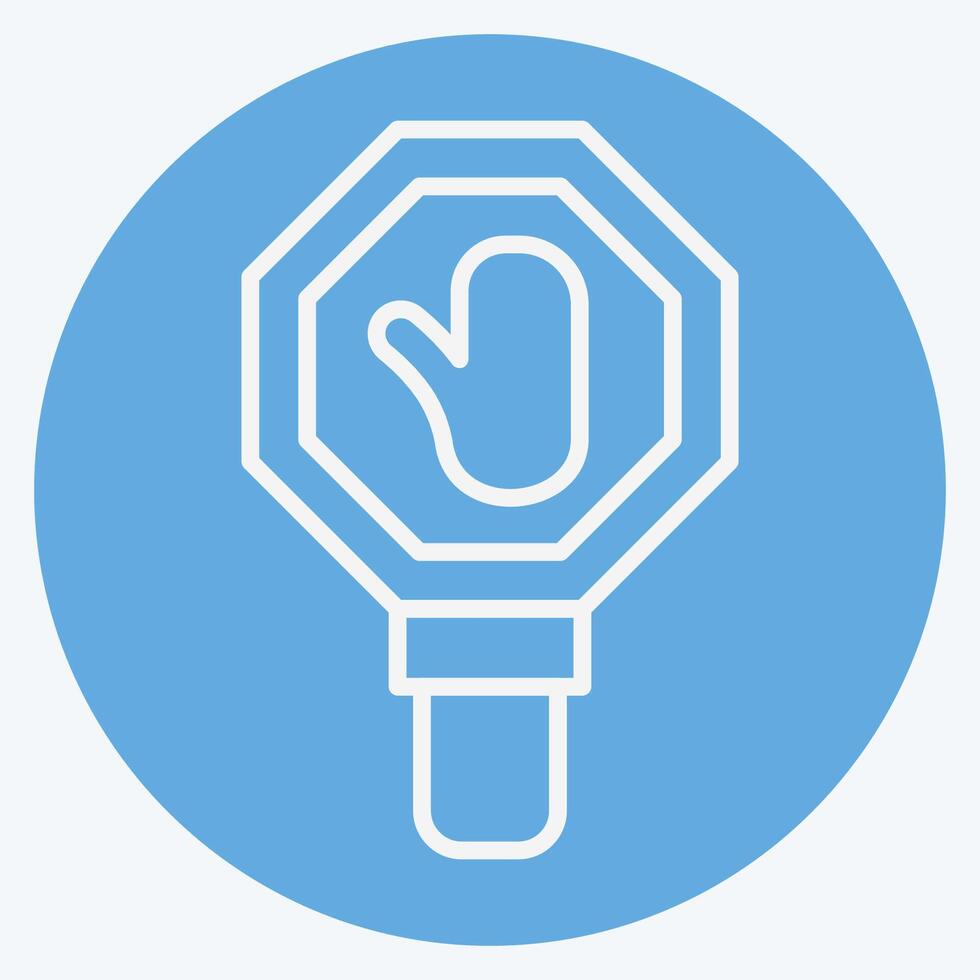 Icon Stop. related to Navigation symbol. blue eyes style. simple design illustration vector