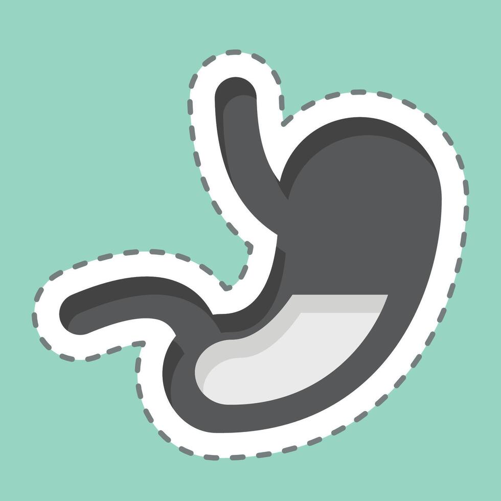 Sticker line cut Gastroenterology. related to Medical Specialties symbol. simple design illustration vector