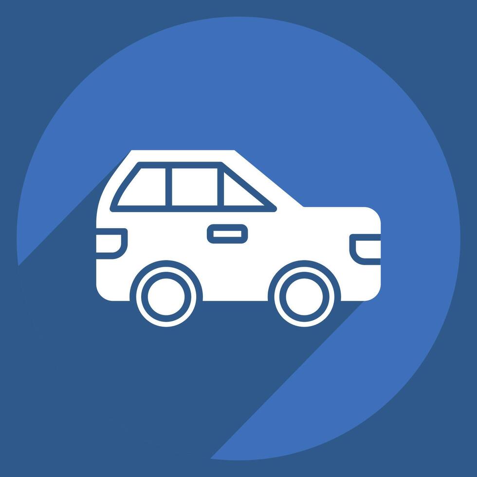 Icon Car. related to Navigation symbol. long shadow style. simple design illustration vector