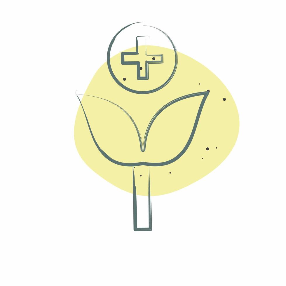 Icon Herbal Medicine. related to Medical Specialties symbol. Color Spot Style. simple design illustration vector