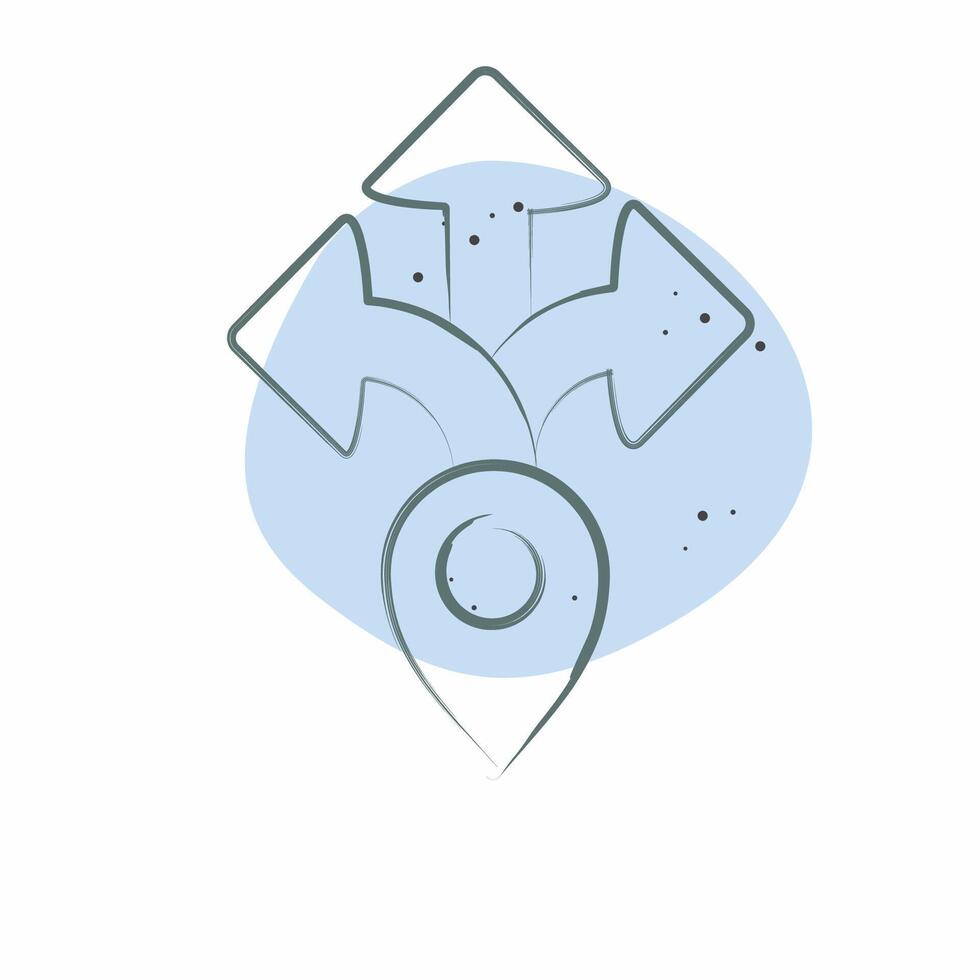 Icon Direction. related to Navigation symbol. Color Spot Style. simple design illustration vector