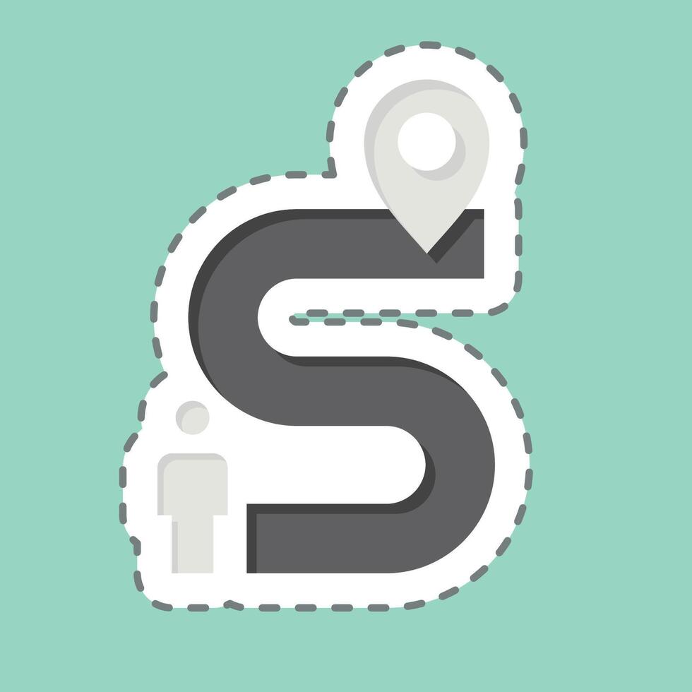 Sticker line cut Destination 2. related to Navigation symbol. simple design illustration vector